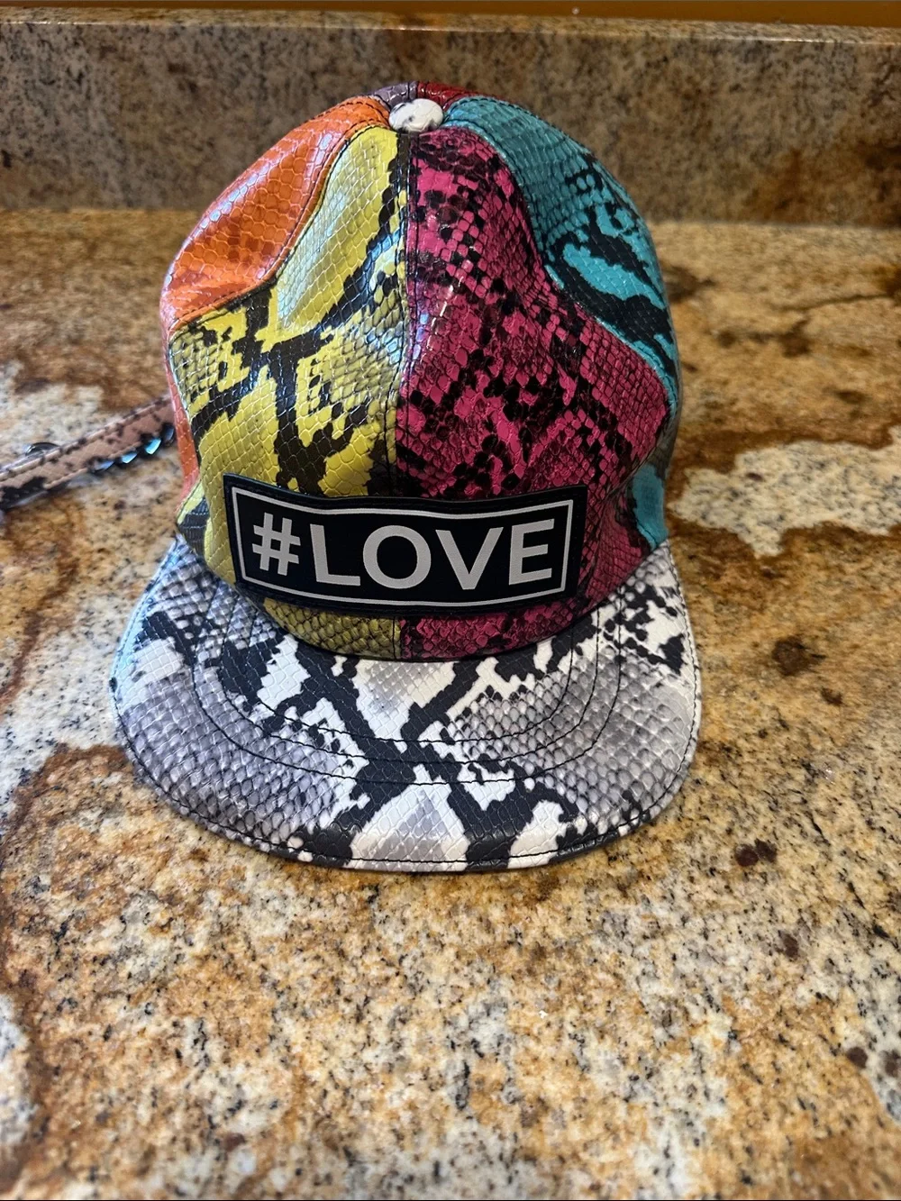 #LOVE Multicolor Snake-Print Kids Cap